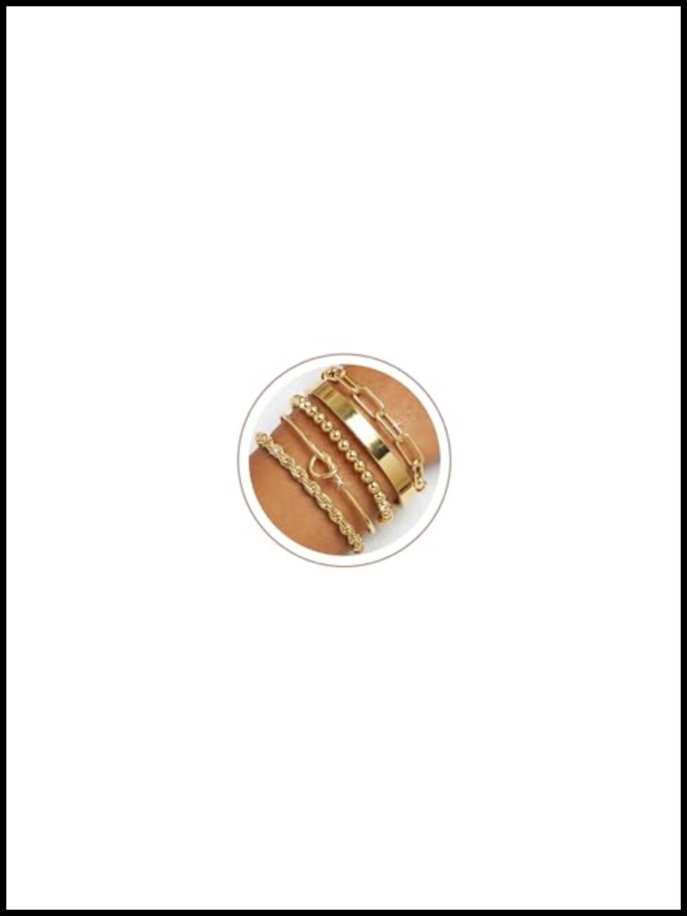 14K Gold Plated Chunky Bangle Bracelet Set Non Tarnish Waterproof Stackable Cuff